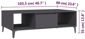 Mesa de centro 103,5x60x35 cm derivados de madeira cinza