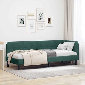 vidaXL Estrutura de Cama de Canto Verde Escuro 80 x 200 cm Veludo