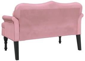 Banco com almofadões 120,5x65x75 cm veludo rosa