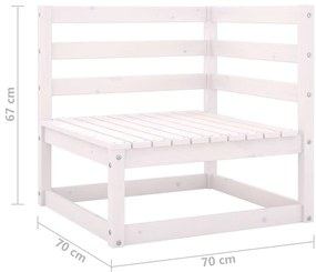 Sofá de 2 lugares para jardim pinho maciço branco