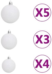 Árvore Natal artificial pré-iluminada c/ bolas 120cm PVC azul