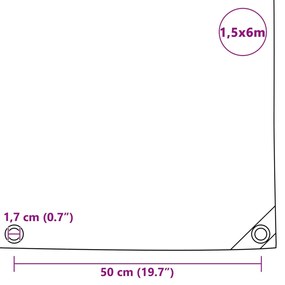 Lona 650 g/m² 1,5x6 m branco