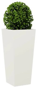 Vaso/floreira de jardim 35x35x75 cm aço branco