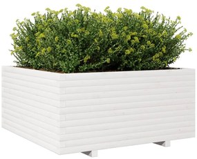 Vaso/floreira de jardim 100x100x49,5 cm pinho maciço branco
