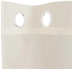 Cortinas de voile com ilhós 2 pcs creme 140x225 cm