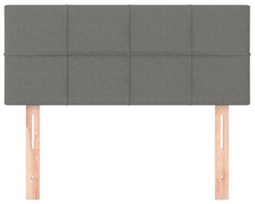 Cabeceira de cama tecido 90x5x78/88 cm cinzento-escuro