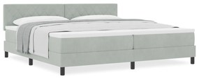 Cama Box Spring vidaXL com Colchão Cinza Claro 200x200 cm Veludo