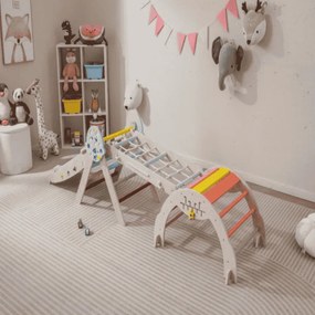Conjunto Triângulo para escalada Bebés 8 em 1 Montessori de escalada em madeira com tema de astronauta multicolorido