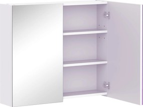 HOMCOM Armário de Parede com Espelho para Casa de Banho Prateleira Ajustável 70x15x60 cm Branco | Aosom Portugal