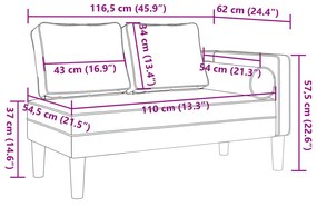 Chaise longue com almofadões couro artificial preto