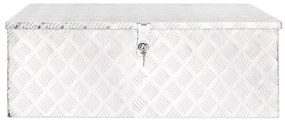 Caixa de arrumação 90x47x33,5 cm alumínio prateado