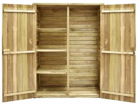Abrigo p/ ferramentas de jardim 123x50x171 cm pinho impregnado