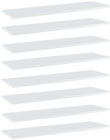vidaXL Prateleiras estante 8pcs 100x30x1,5cm contrap. branco brilhante