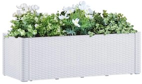 Vaso/floreira c/ sistema rega automática 100x43x33 cm branco