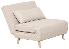 HOMCOM Sofá-cama estofado individual com almofada acolchoada e encosto