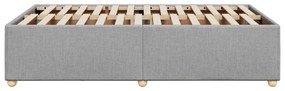 Estrutura de cama sem colchão 120x200 cm tecido cinzento-claro
