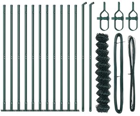 Conjunto de Postes de Cerca Prateado 25 x 0.8 m Aço Galvanizado
