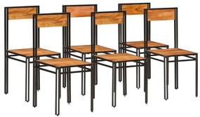 vidaXL Cadeiras de jantar 6 pcs madeira de acácia maciça
