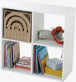 Móvel de arrumação Montessori, com 4 compartimentos branco