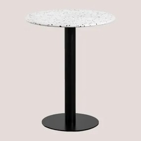 Mesa De Bar Redonda Em Terrazo (ø60cm) Dolce Branco - Sklum