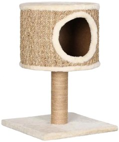 Árvore p/ gatos c/ ninho e poste arranhador 52 cm erva marinha