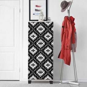 Móvel de Calçado Filinta – Branco/Preto – 50x127x38 cm
