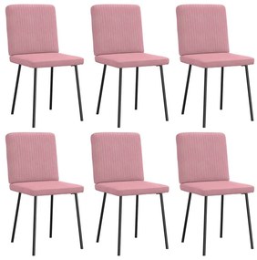 Cadeiras de jantar 6 pcs veludo rosa