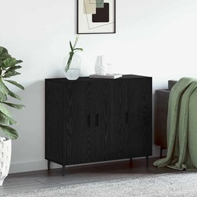 vidaXL Buffet Preto 90 x 34 x 80 cm Madeira processada
