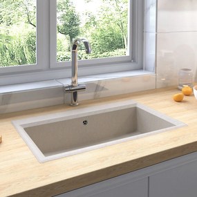 Pia de Cozinha Bege 790x500x193 mm Granito