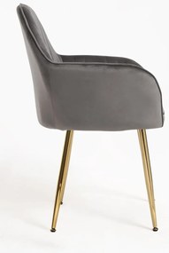 Pack 2 Cadeiras Chic Golden - Cinza escuro