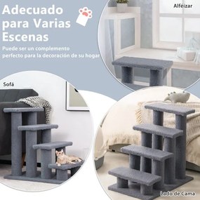 Escada para gatos Árvore de escalada Árvore de escalada Centro de actividades para gatos Mobiliário para subir para a cama 41 x 60,5 x 60,5 cm Cinzent