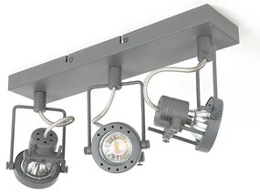 Projetores industriais antracite rotativos e inclináveis 3 luzes - Suplux