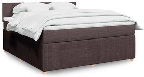 vidaXL Cama com molas/colchão 180x200 cm tecido castanho-escuro