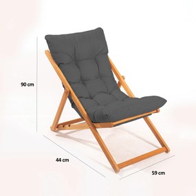 Cadeira de Jardim My006 – Cinza Natural – 59x90x44 cm | Tribo Home