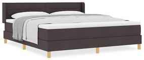 Cama Box Marrom Escuro e Branco 180 x 200 cm Poliéster