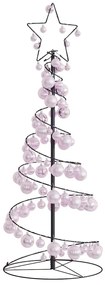 vidaXL Árvore de Natal LED com Baubles 80 LEDs Branco Quente 120 cm
