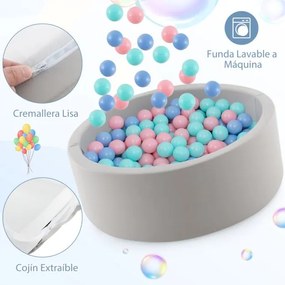 Piscina de bolas de espuma macia e redonda 90 x 30 cm para crianças e bebés com saco de arrumação