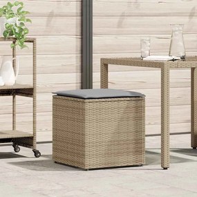 vidaXL Caixa de Armazenamento ao Ar Livre Bege Rattan Sintético Média