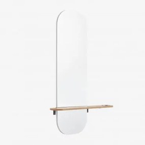 Consola De Entrada Com Espelho Em Mdf Verique Madeira Natural - Sklum