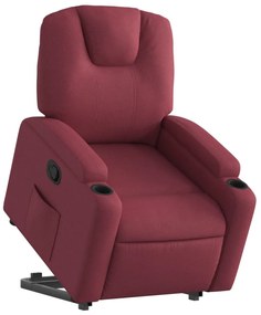 Poltrona reclinável elevatória tecido vermelho tinto