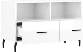 Móvel de TV 80x36x50 cm derivados de madeira branco brilhante