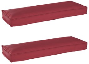 vidaXL almofadas para banco 2 pcs Bordô 120x40x8 cm tecido Oxford