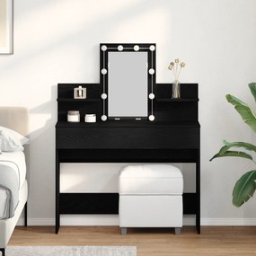 vidaXL Mesa de Maquilhagem com gaveta Carvalho preto 100 x 40 x 130 cm