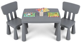 Conjunto de mesa infantil de 3 peças com 2 cadeiras para leitura - rosa