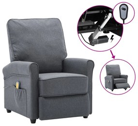 vidaXL Poltrona de massagens elétrica tecido cinza-escuro