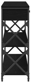 Mesa de Consola vidaXL Preto Carvalho 100x28x75 cm Madeiras Reformadas