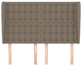 Cabeceira cama abas tecido 147x23x118/128 cm cinza-acastanhado