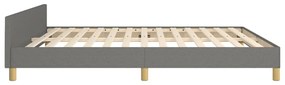 Estrutura de cama sem colchão 160x200 cm tecido cinzento-escuro