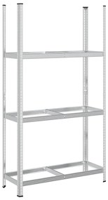 Prateleira para pneus de 3 camadas prateado 110x40x200 cm aço