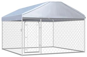 vidaXL Canil de exterior com telhado 200x200x135 cm
